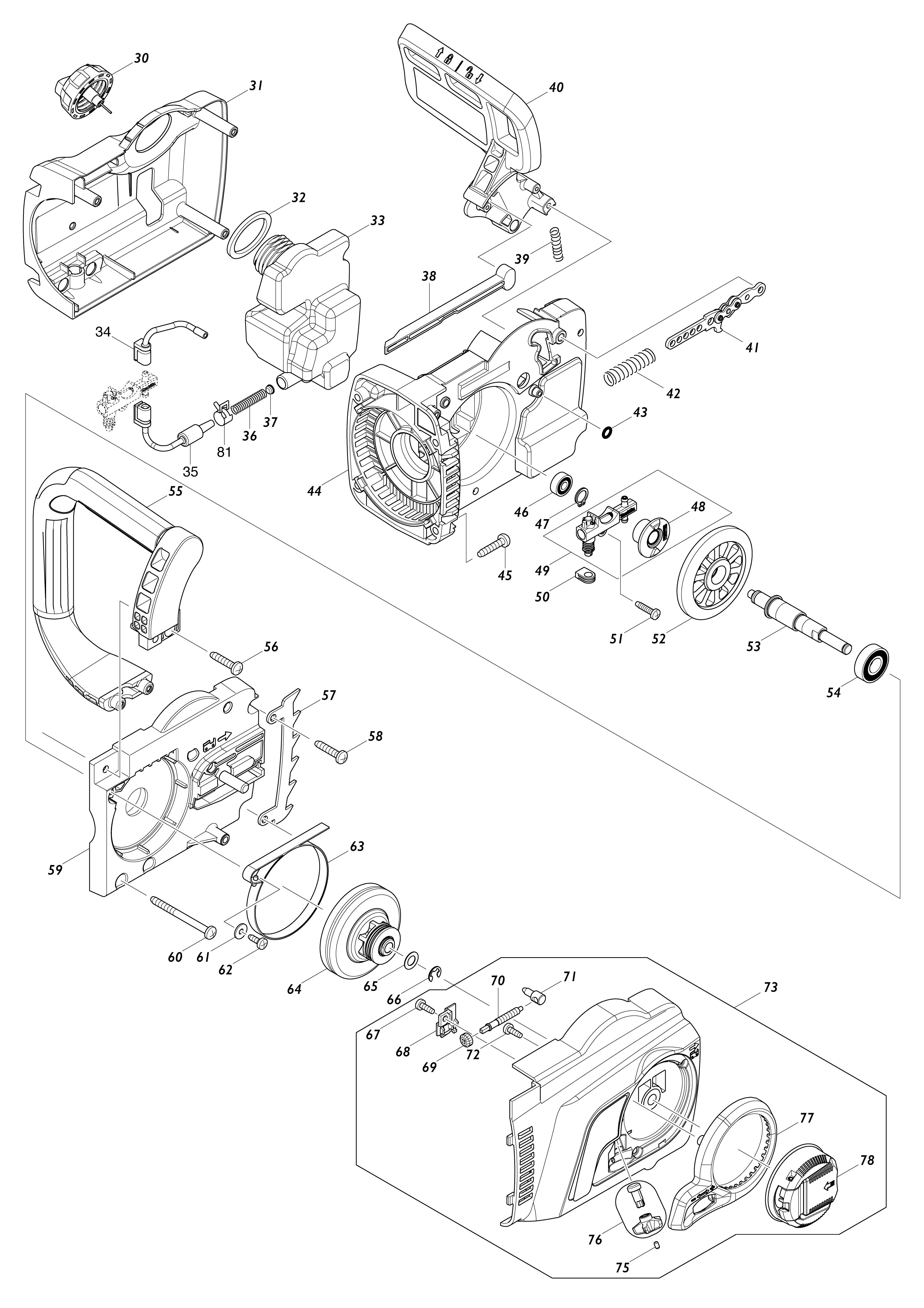 Pièces détachées Tronçonneuse électrique Makita UC4051A