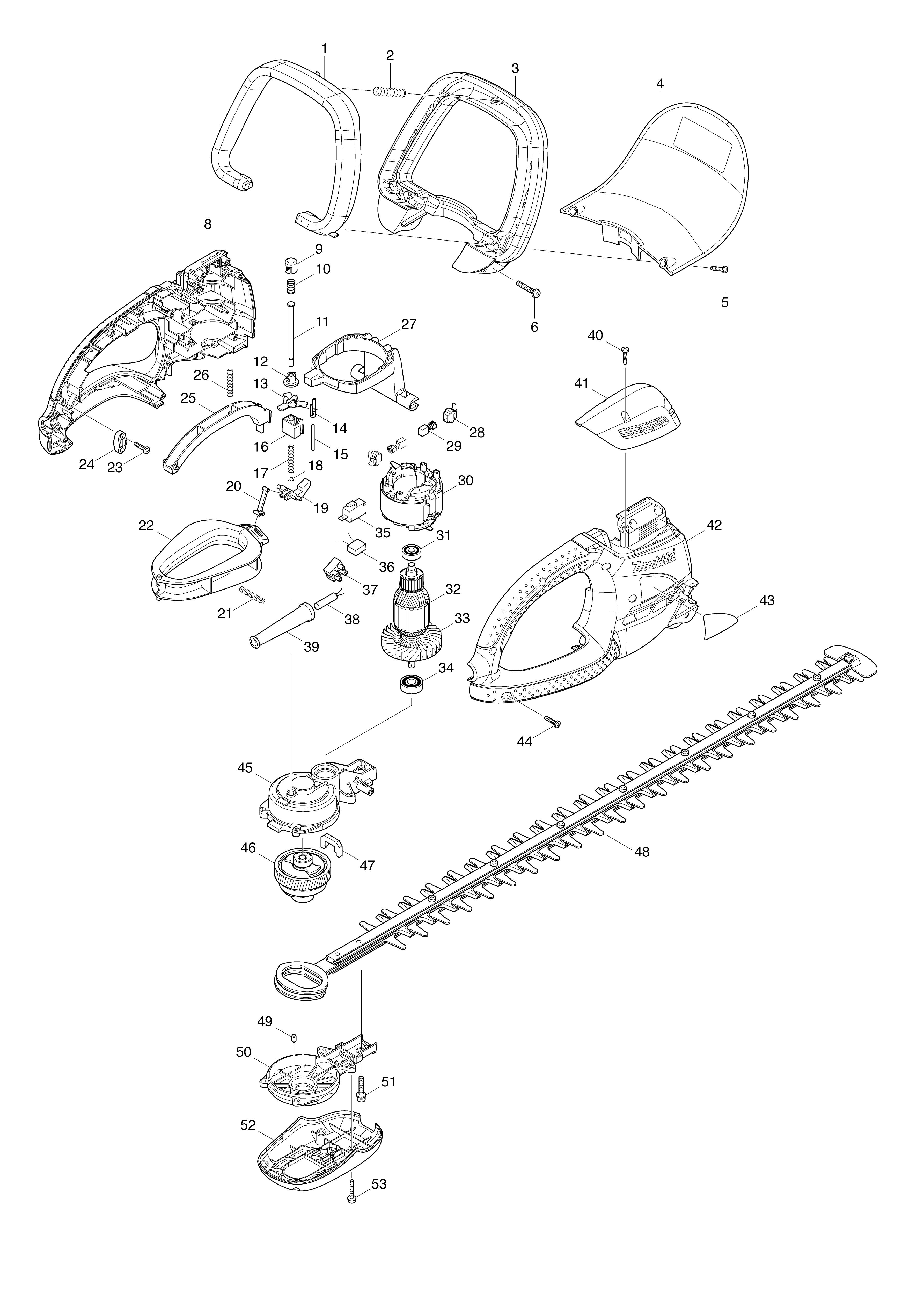 Pièces détachées Taille-Haie électrique Makita UH7580