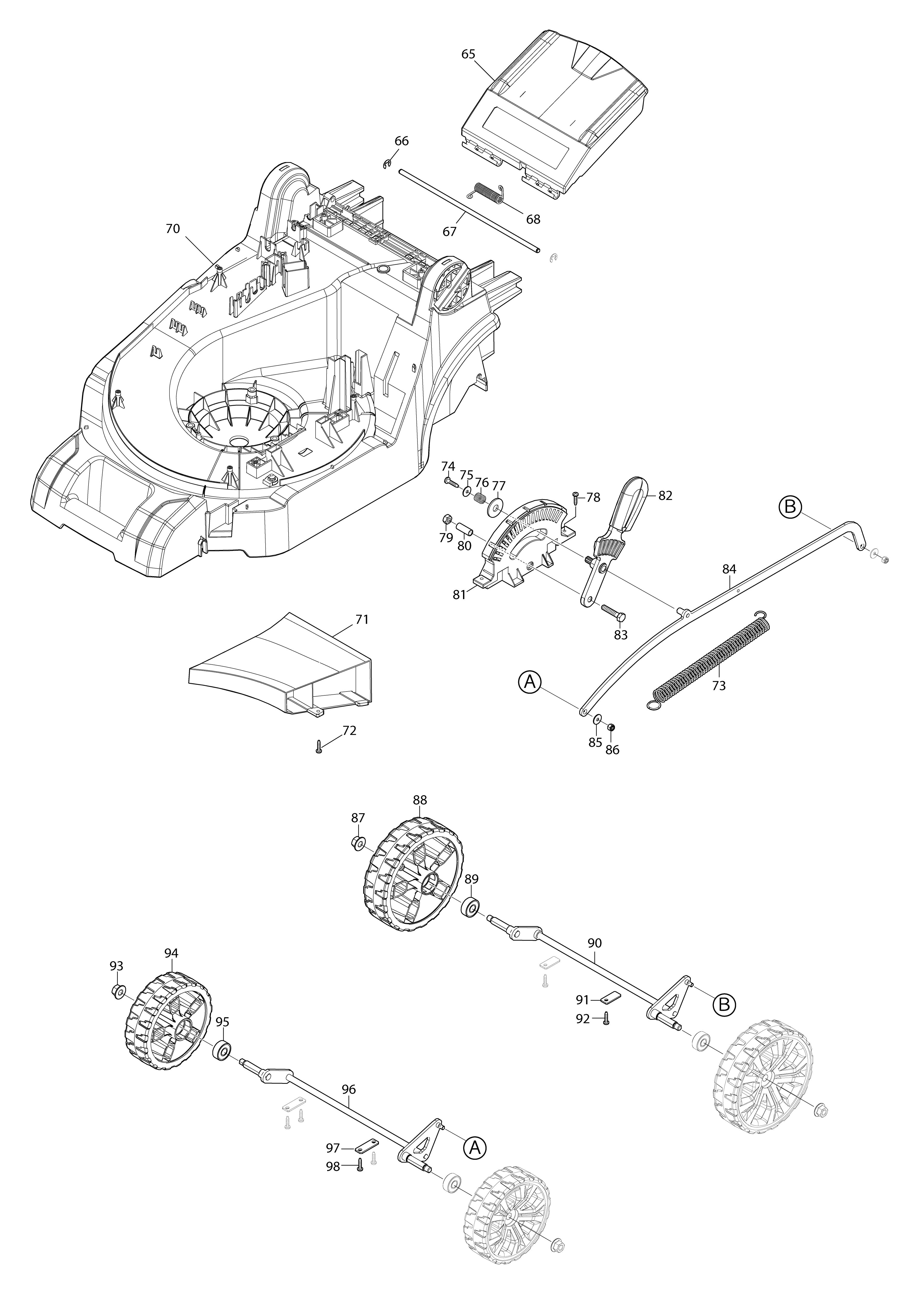 Pièces détachées Tondeuse pousée Makita DLM382