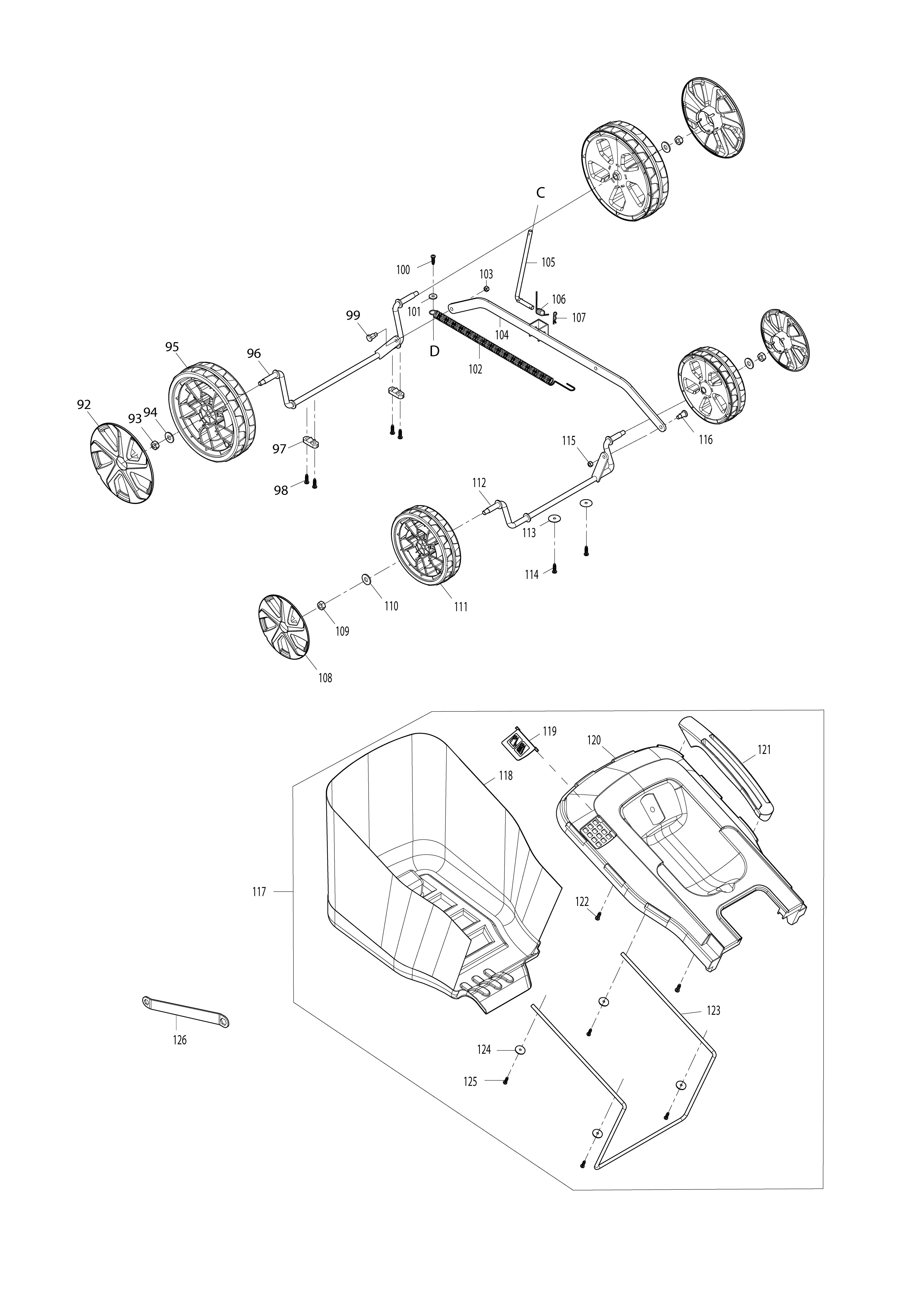 Pièces détachées Tondeuse électrique Makita ELM4120