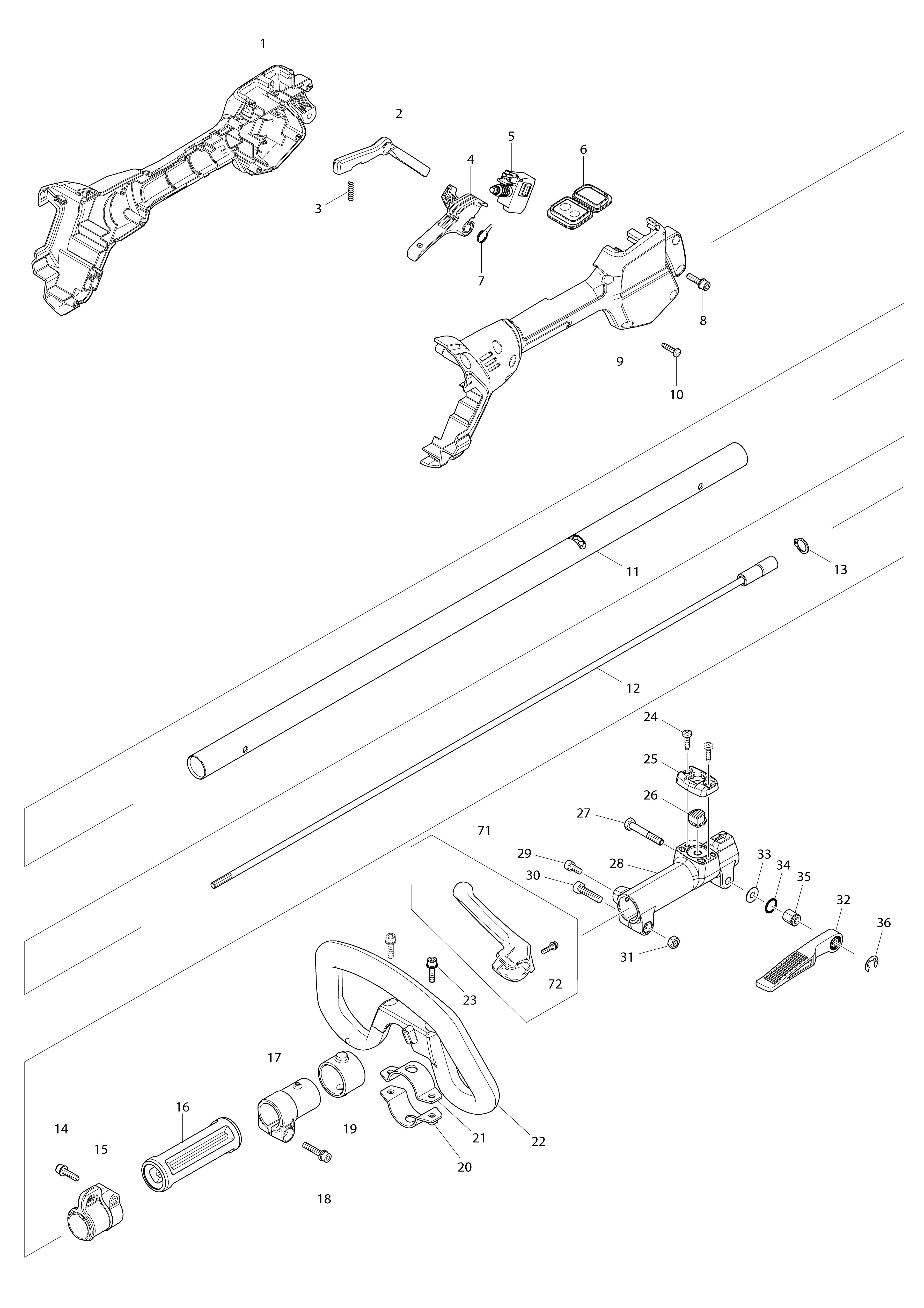 Pièces détachées Outils multifonction Makita DUX60