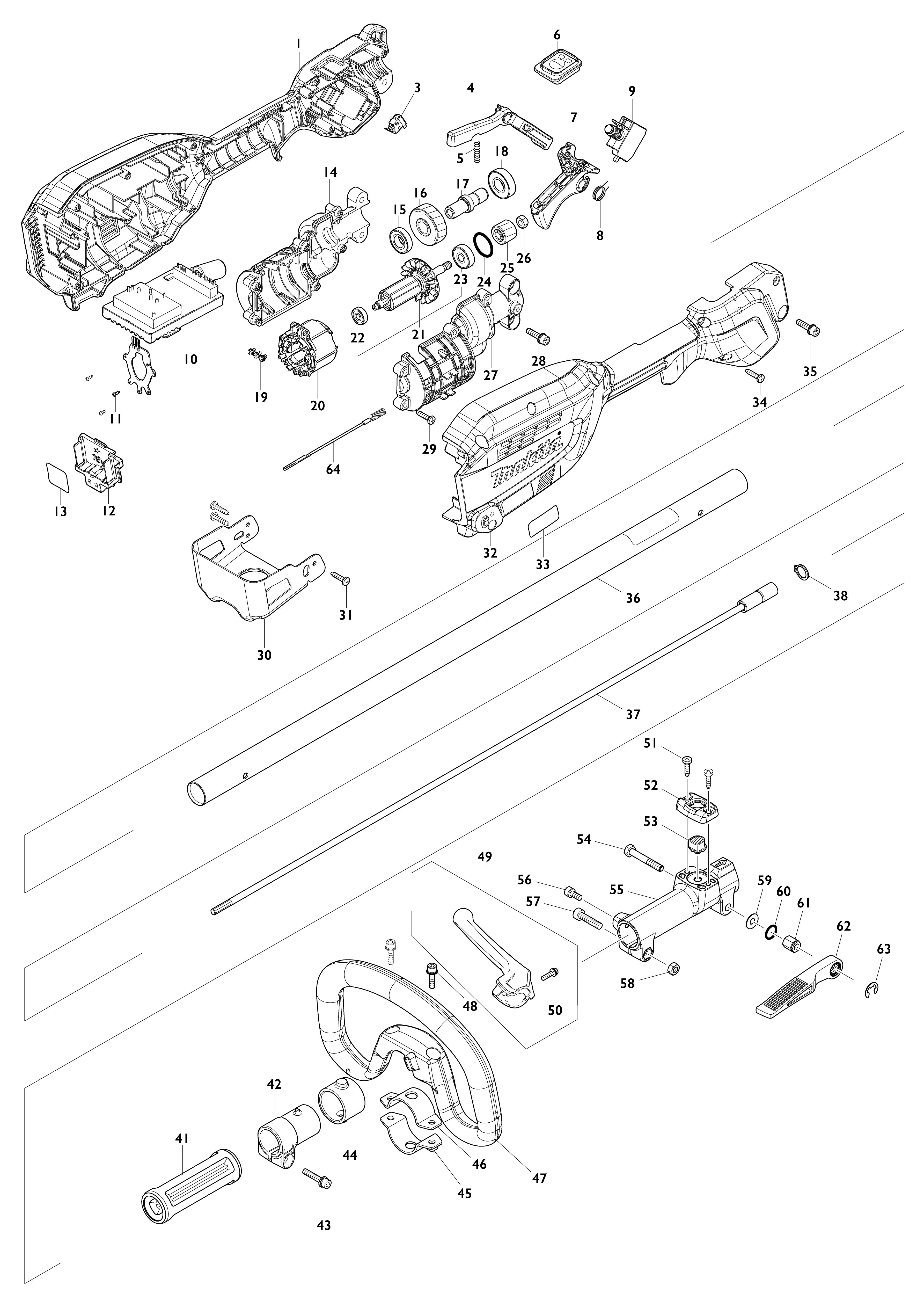 Pièces détachées Outils multifonction Makita DUX18