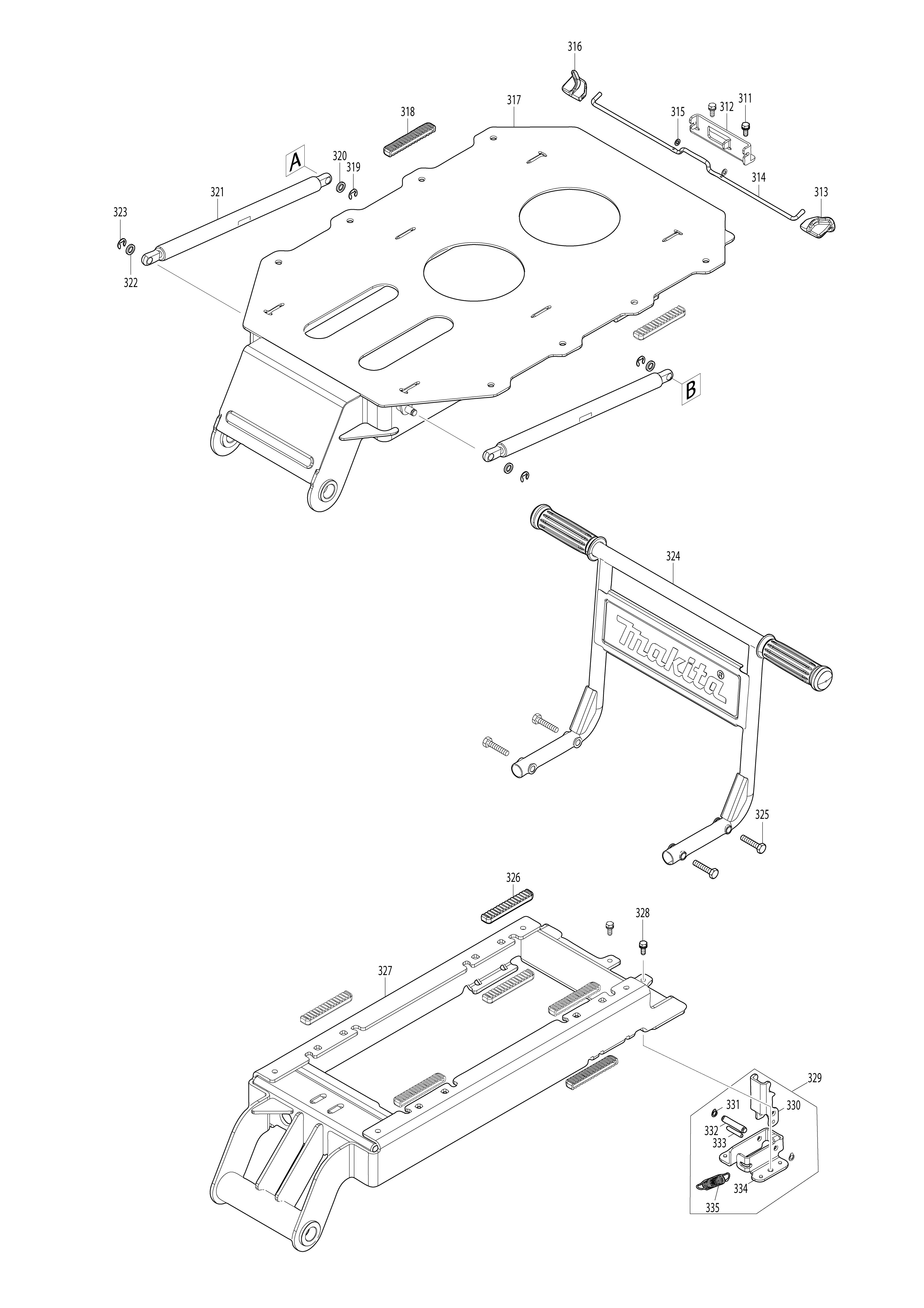 Pièces détachées Brouette à assistance Makita DCU602
