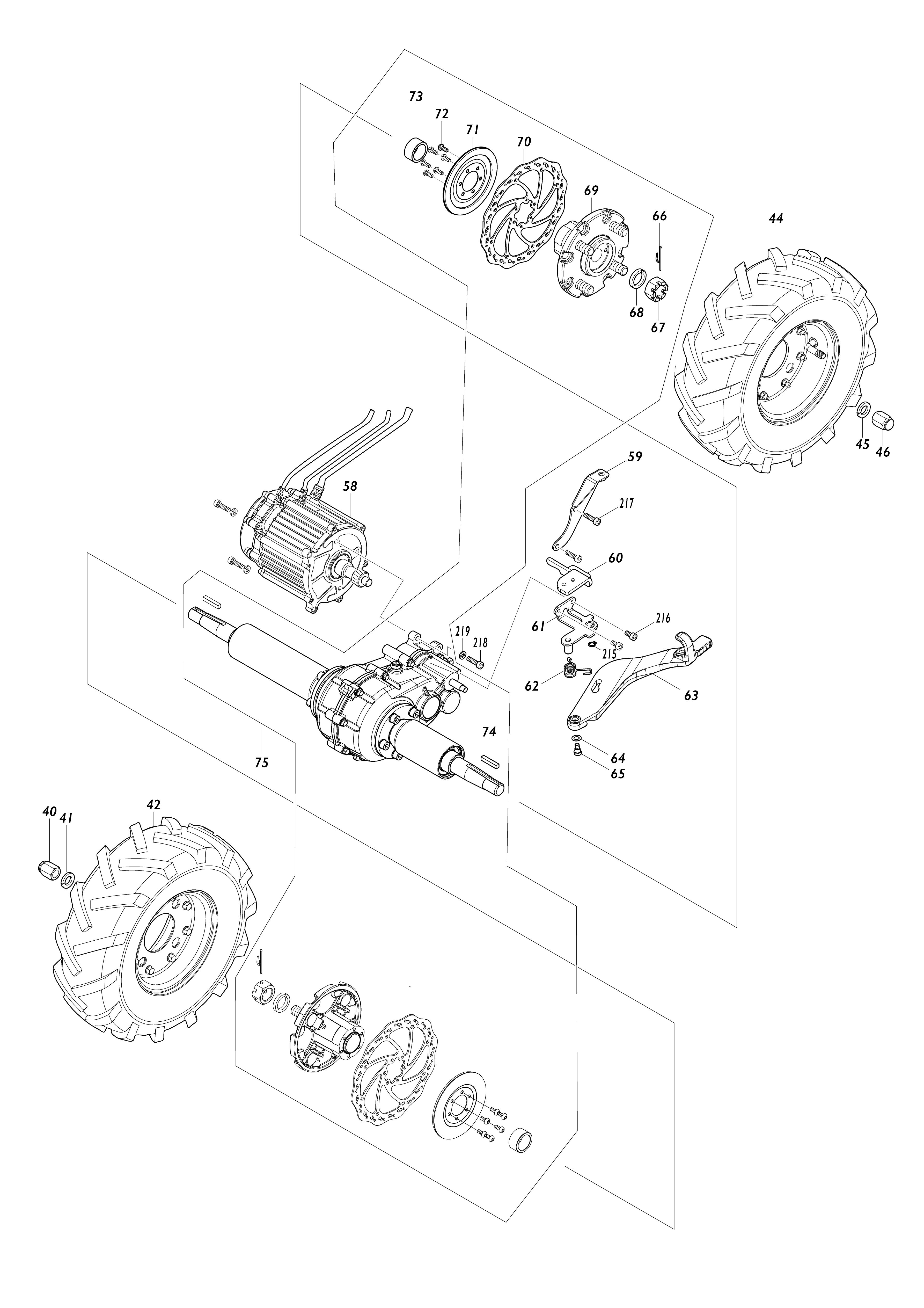 Pièces détachées Brouette à assistance Makita DCU603