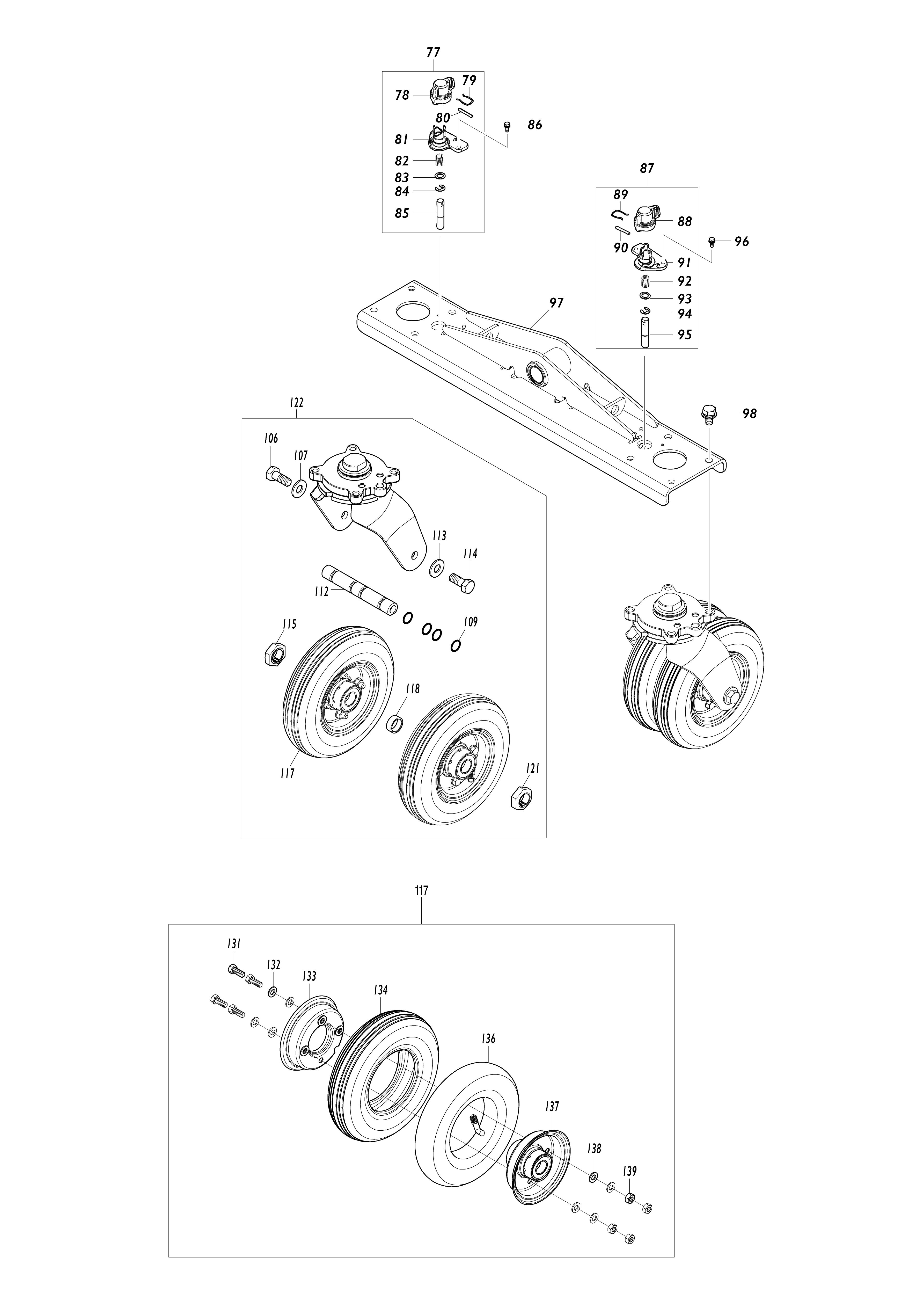 Pièces détachées Brouette à assistance Makita DCU603