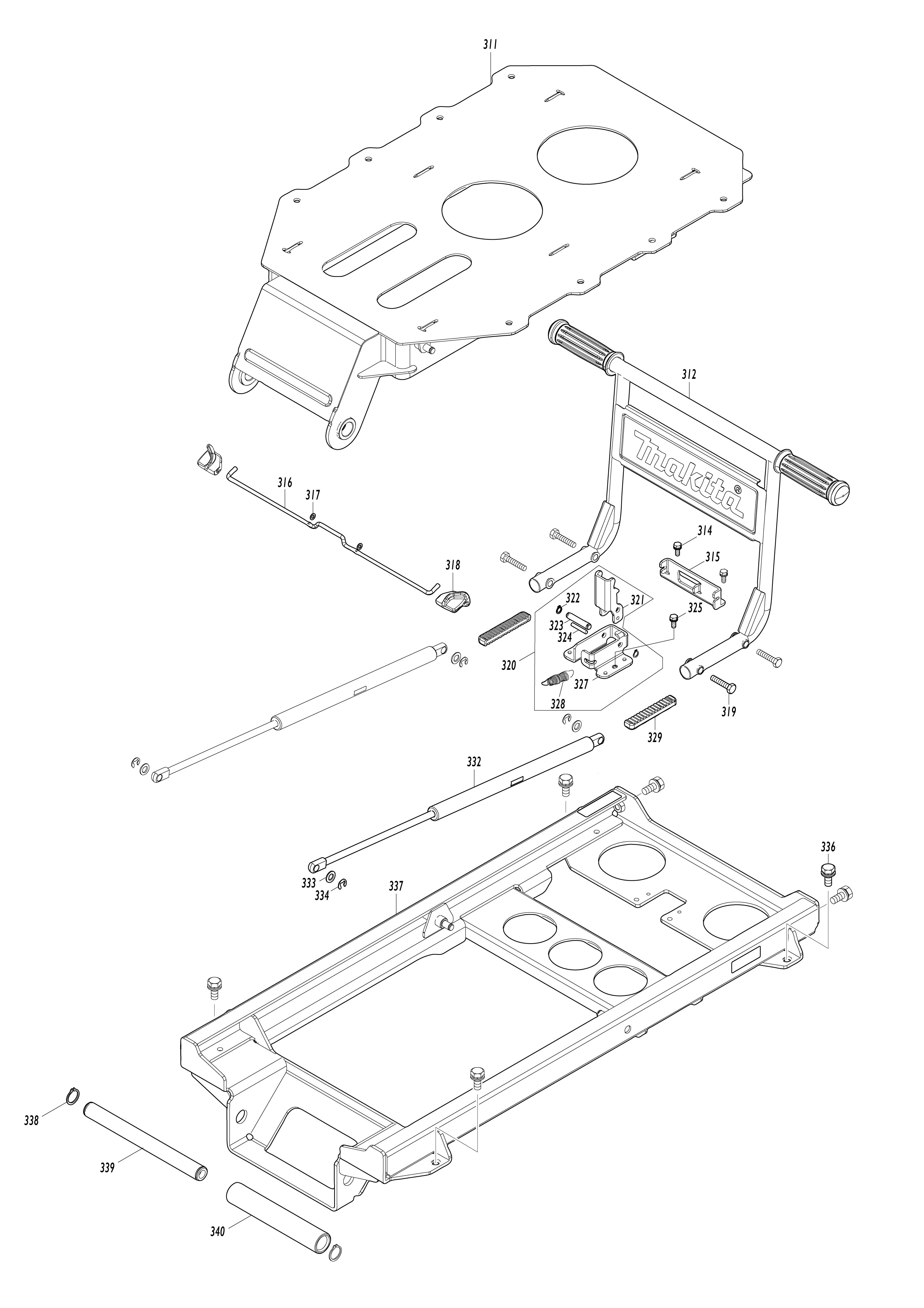Pièces détachées Brouette à assistance Makita DCU603