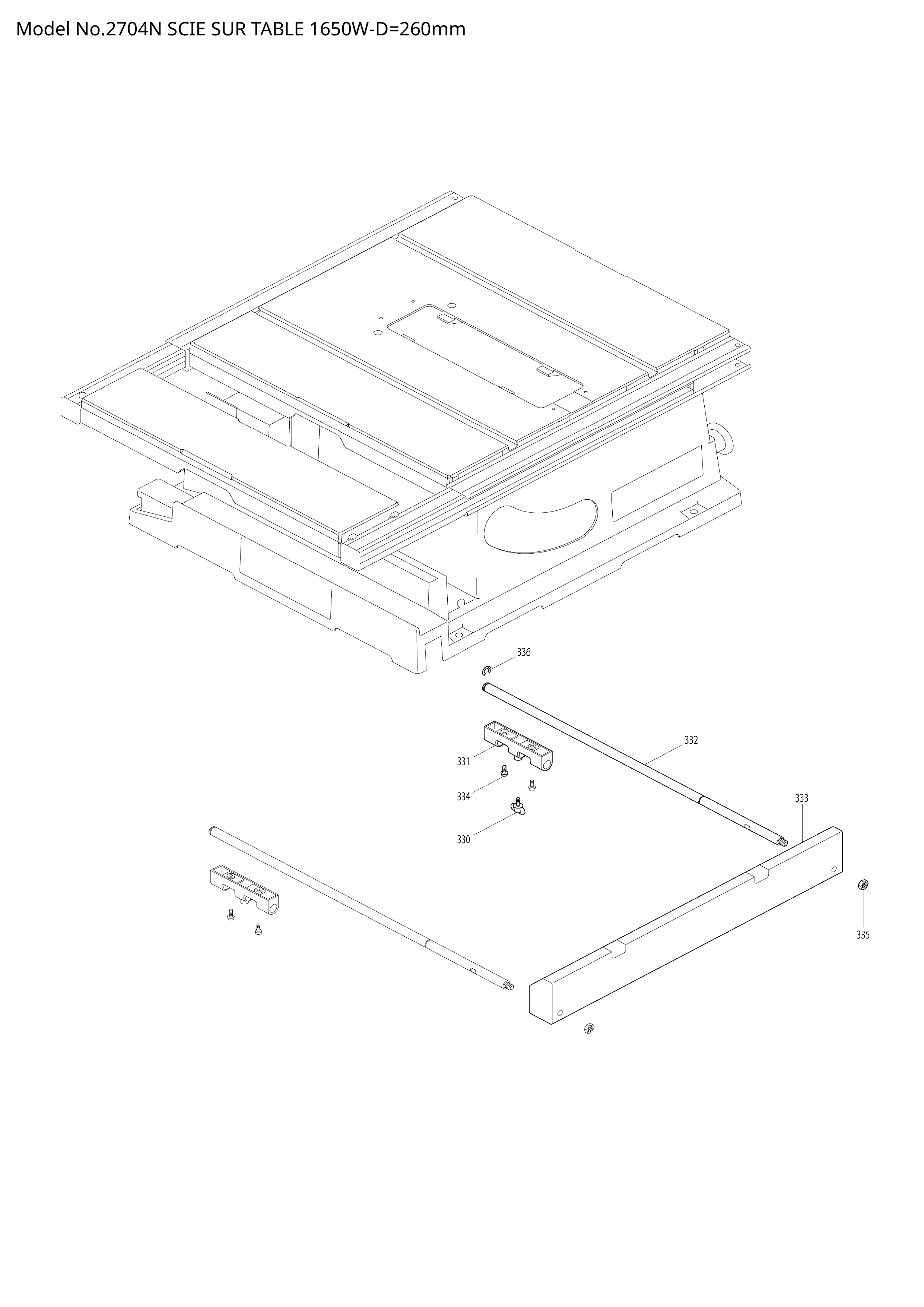 Pièces détachées Scie sur table Makita 2704N