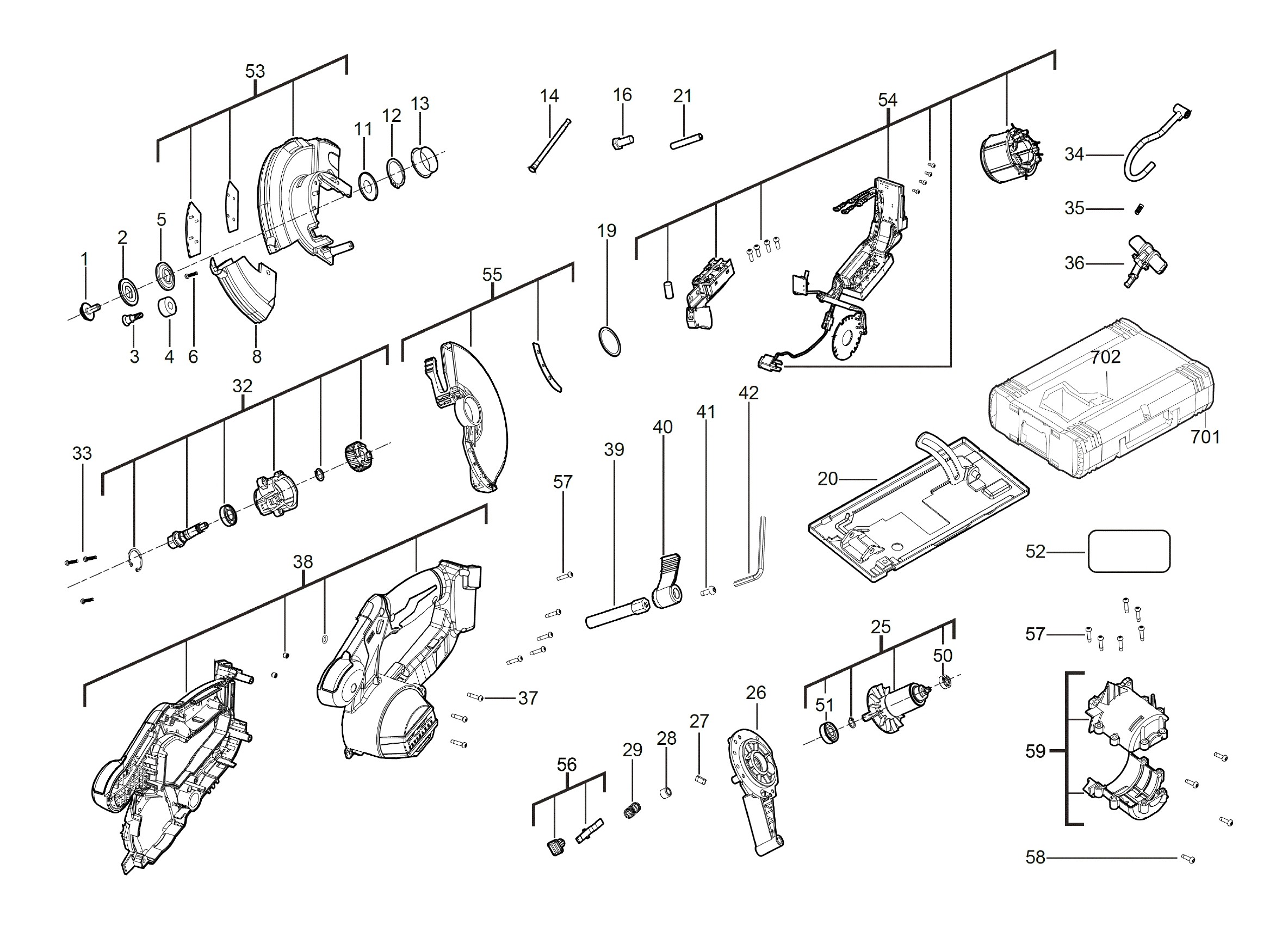 Pièces détachées Scie à métaux Milwaukee M18 FMCS - 469613
