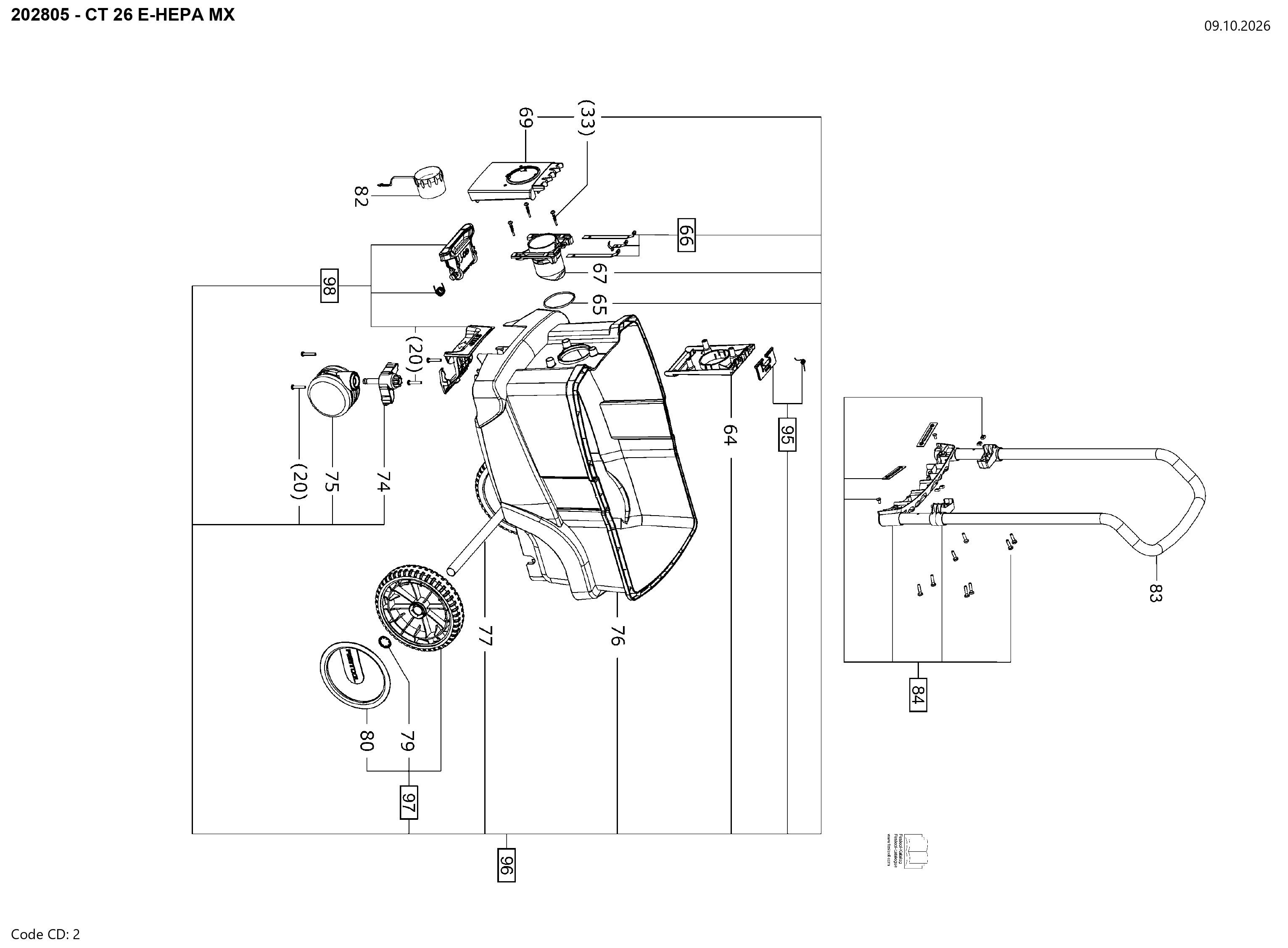 Pièces détachées Aspirateur Festool CT 26 E-HEPA MX - 202805