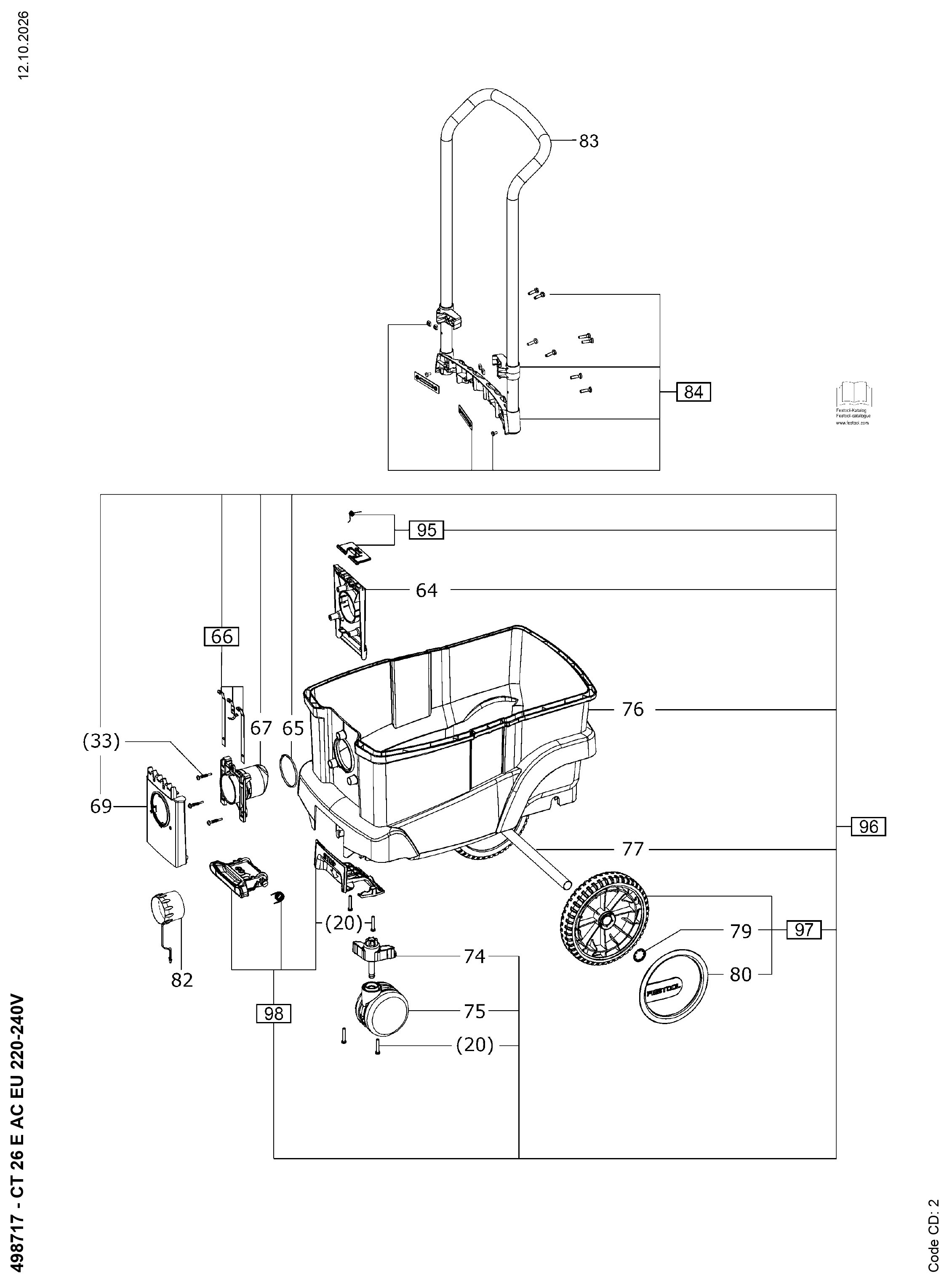 Pièces détachées Aspirateur Festool CT 26 E - 498717