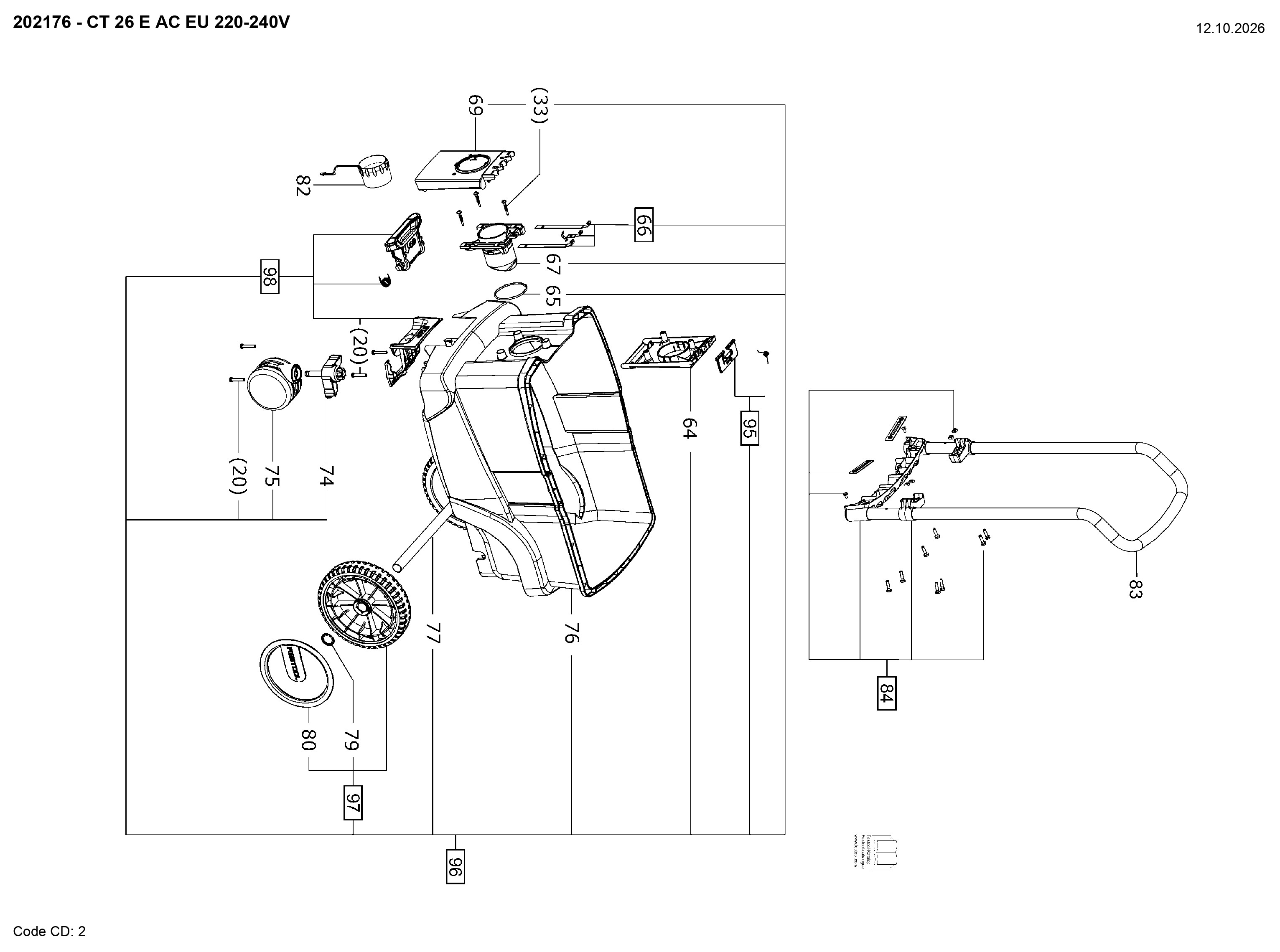 Pièces détachées Aspirateur Festool CT 26 E - 202176