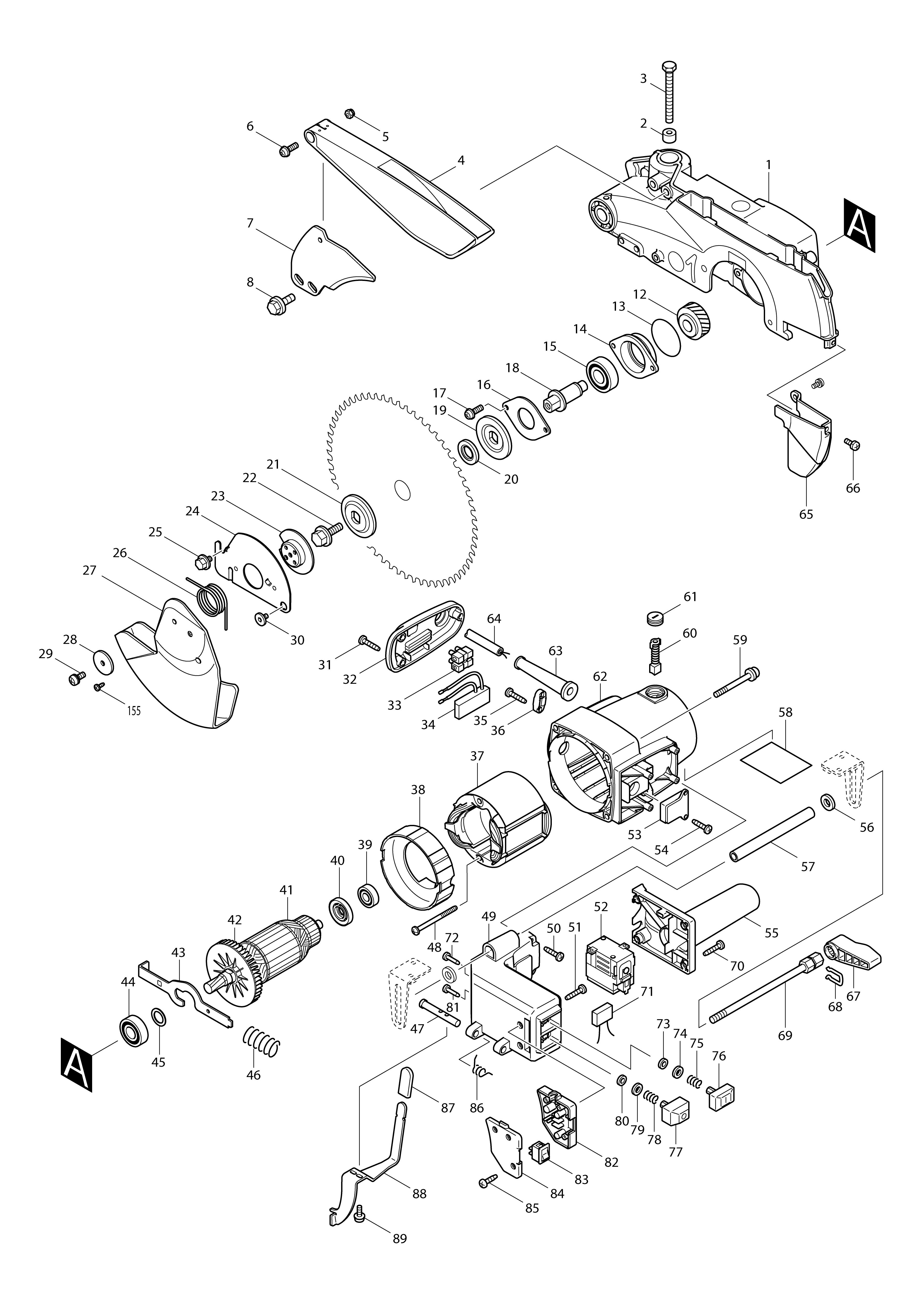 Pièces détachées Scie à onglet & délignage Makita LH1040F