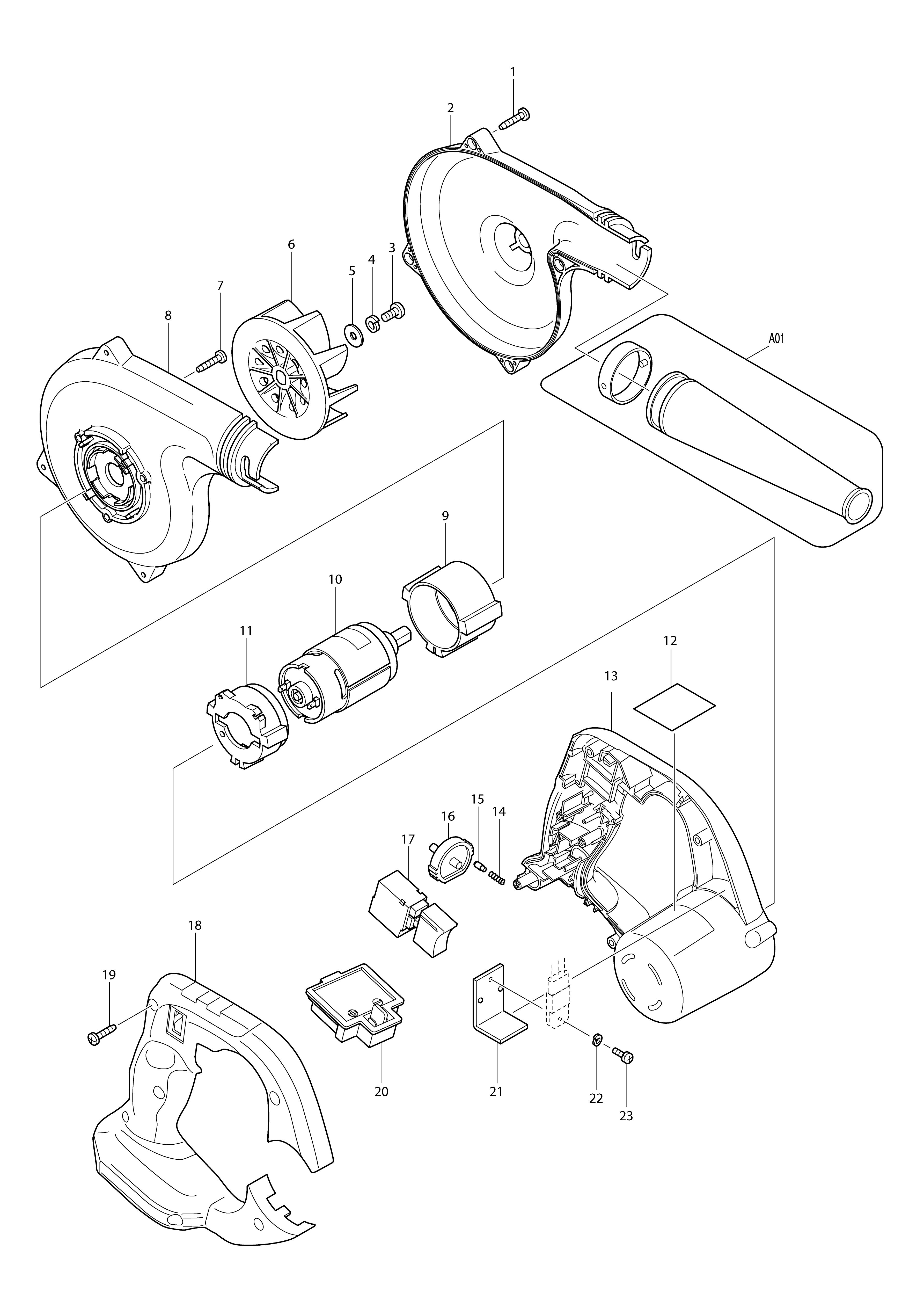 Pièces détachées Aspiro-souffleur Makita BUB182