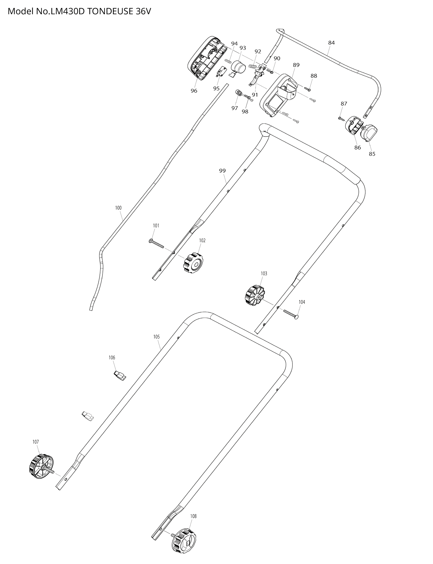 Pièces détachées tondeuse Makita LM430D